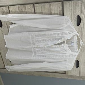 Small white old Navy long sleeve. Can be worn dress up/down with jeans.